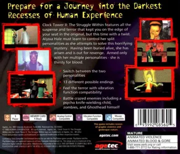 Clock Tower 2 - The Struggle Within (US) box cover back